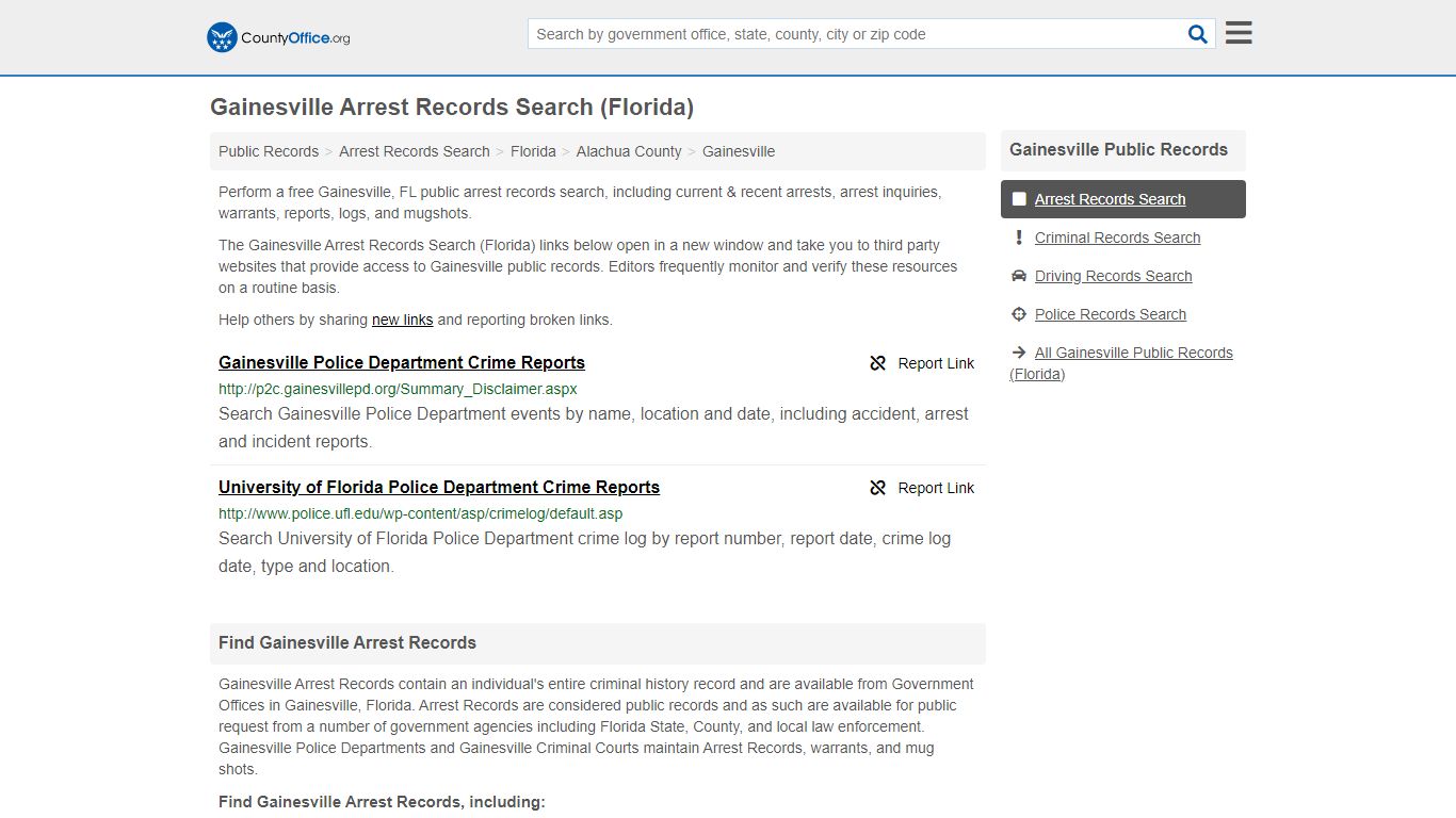 Arrest Records Search - Gainesville, FL (Arrests & Mugshots)