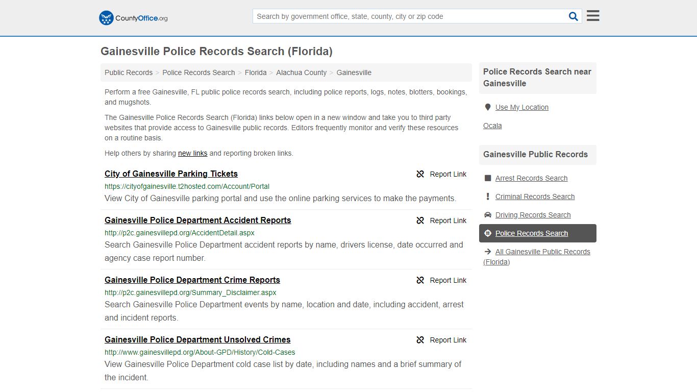 Police Records Search - Gainesville, FL (Accidents & Arrest Records)